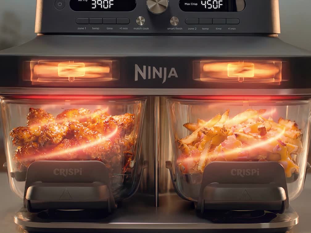 Ninja Crispi® DualZone™ Glass Countertop Air Fryer in Rose Quartz