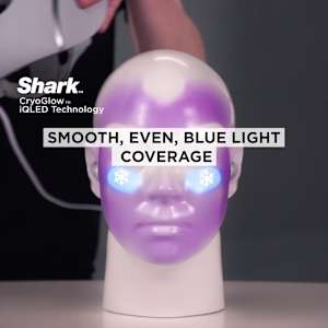 Shark™ CryoGlow™ Red Blue & Infrared iQLED Face Mask & Under Eye Cooling w/ Charging Stand